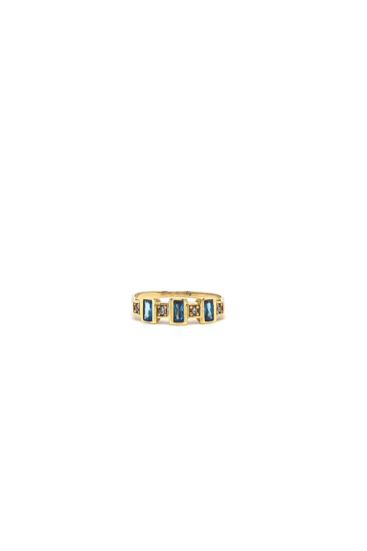 Baguette Birthstone Ring with Silver Plating